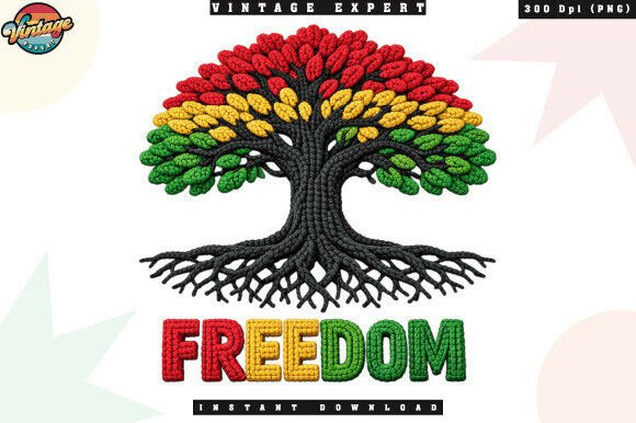 Black Culture Tree Crochet Yarn PNG