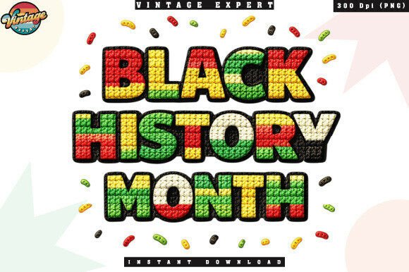 Black History Month Crochet Yarn PNG Design