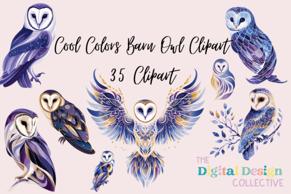 Cool Colors Barn Owl Clipart: A Practical Resource for Digital Crafters
