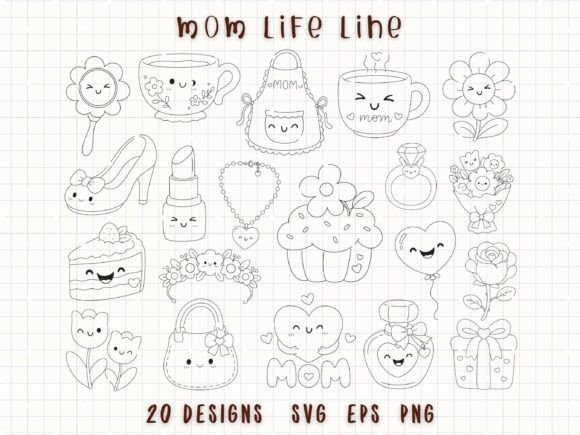Cute Mom Life SVG Bundle for Crafters
