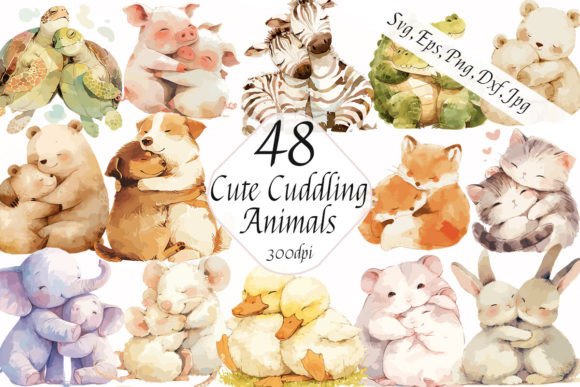 Evaluating Cute Watercolor Animals Friends Clipart for Creative Projects