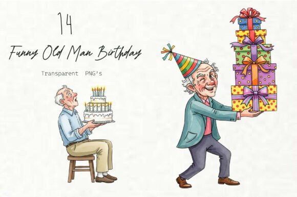 Evaluating Funny Old Man Birthday Clipart for Creative Projects