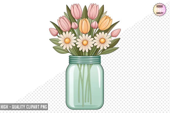 Flower Jar Sublimation Clipart – PNG