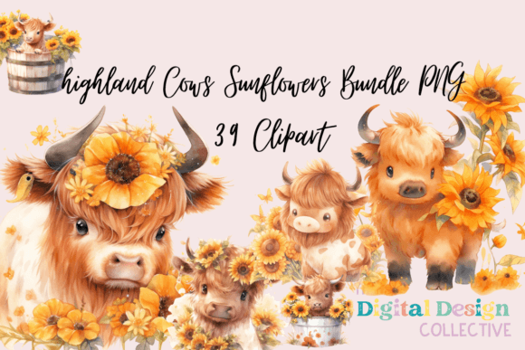 Highland Cows Sunflowers Bundle PNG: A Practical Guide for Crafters and Designers
