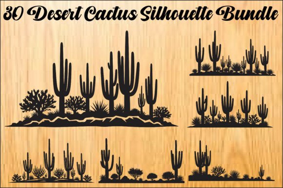 Mastering Arid Aesthetics with the Desert Cactus Silhouette Bundle