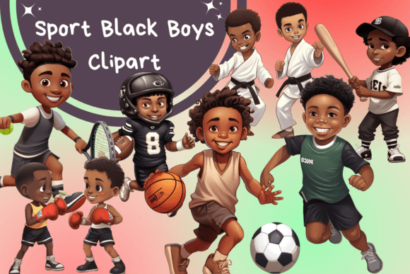 Maximizing Your Designs with Sport Black Boys Sublimation Clipart