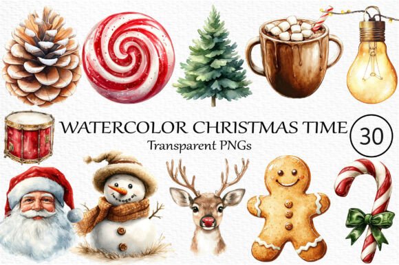 Strategic Visual Storytelling with Watercolor Christmas Time Clipart