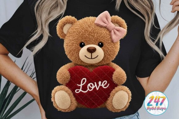 Teddy Bear Latch Hook Yarn Valentine PNG Guide